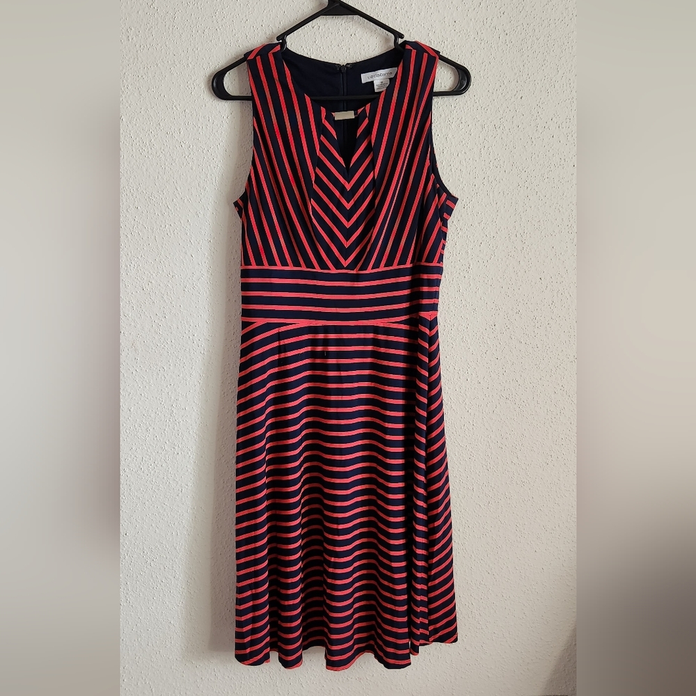 Liz Claiborne Pink and Blue Striped Dress